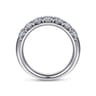 Straight Wedding Ring in 14k White Gold with Round Natural Diamond at Gabriel & Co.