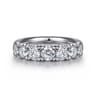 Straight Wedding Ring in 14k White Gold with Round Natural Diamond at Gabriel & Co.