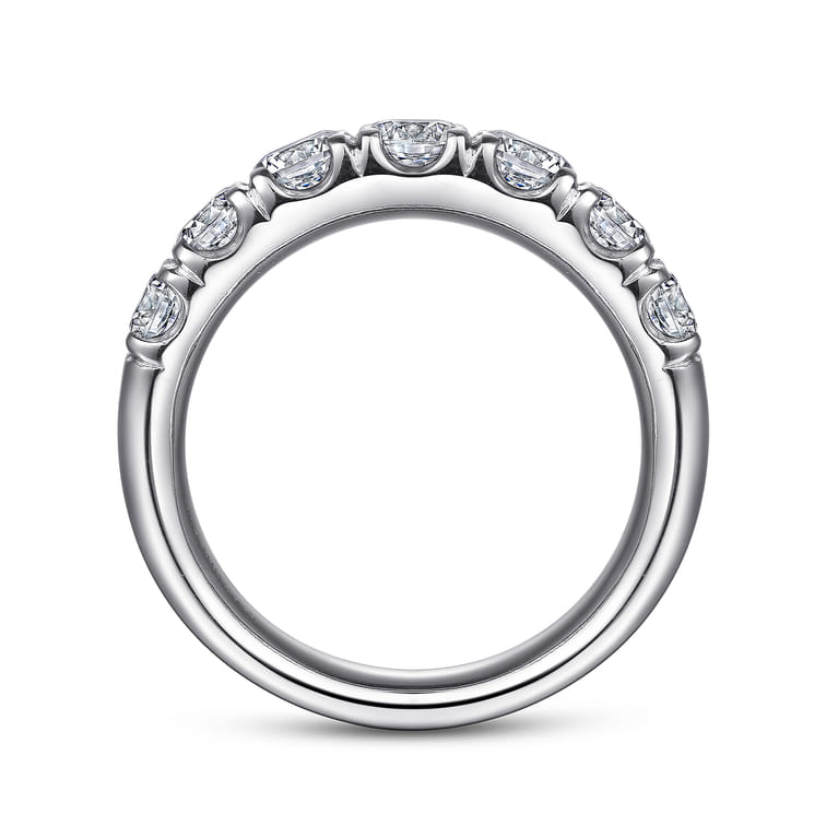 Straight Wedding Ring in 14k White Gold with Round Natural Diamond at Gabriel & Co. - Shot 2