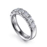 Straight Wedding Ring in 14k White Gold with Round Natural Diamond at Gabriel & Co.