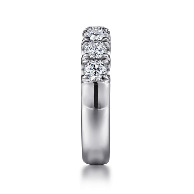 Straight Wedding Ring in 14k White Gold with Round Natural Diamond at Gabriel & Co. - Shot 4