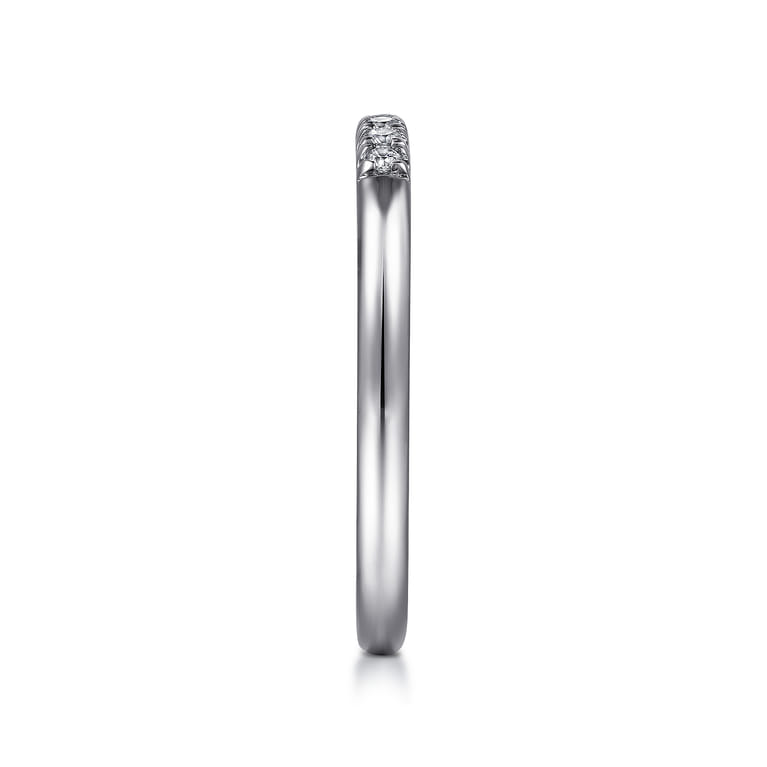 Straight Wedding Ring in 14k White Gold with Round Natural Diamond at Gabriel & Co. - Shot 4