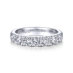 Lecce - 14K White Gold Round 7 Stone Diamond Anniversary Band