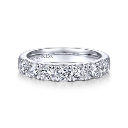 Lecce - 14K White Gold Round 7 Stone Diamond Anniversary Band