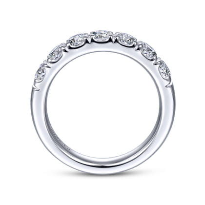 Lecce - 14K White Gold Round 7 Stone Diamond Anniversary Band