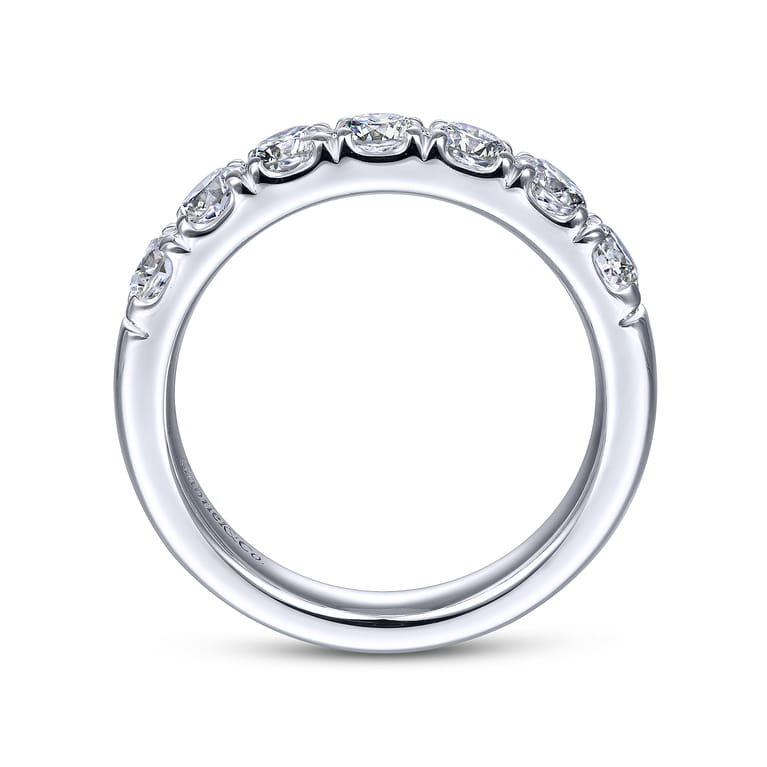 Straight Wedding Ring in 14k White Gold with Round Natural Diamond at Gabriel & Co. - Shot 2