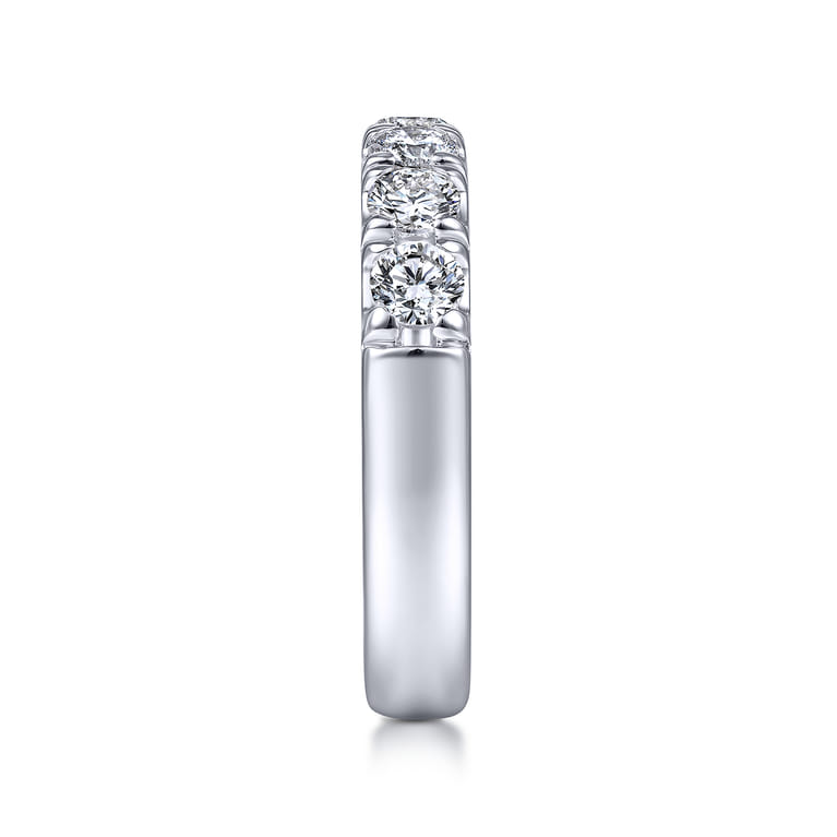 Straight Wedding Ring in 14k White Gold with Round Natural Diamond at Gabriel & Co. - Shot 4