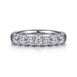 Lecce - Platinum 7 Stone French Pave Diamond Wedding Band