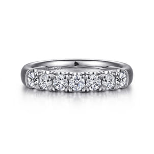 Lecce - Platinum 7 Stone French Pave Diamond Wedding Band