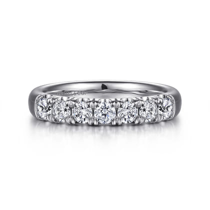 Lecce - Platinum 7 Stone French Pave Diamond Wedding Band
