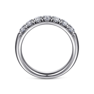Lecce - Platinum 7 Stone French Pave Diamond Wedding Band