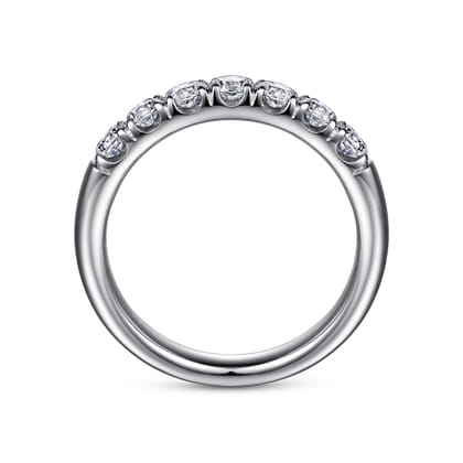 Lecce - Platinum 7 Stone French Pave Diamond Wedding Band