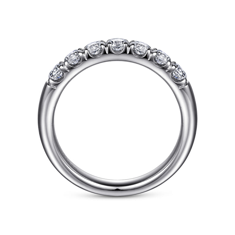 Straight Wedding Ring in Platinum with Round Natural Diamond at Gabriel & Co. - Shot 2
