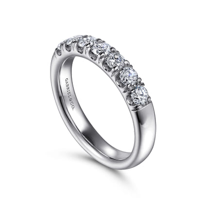 Lecce - Platinum 7 Stone French Pave Diamond Wedding Band