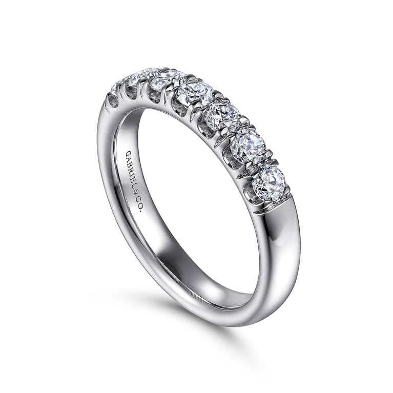 Straight Wedding Ring in Platinum with Round Natural Diamond at Gabriel & Co. - Shot 3