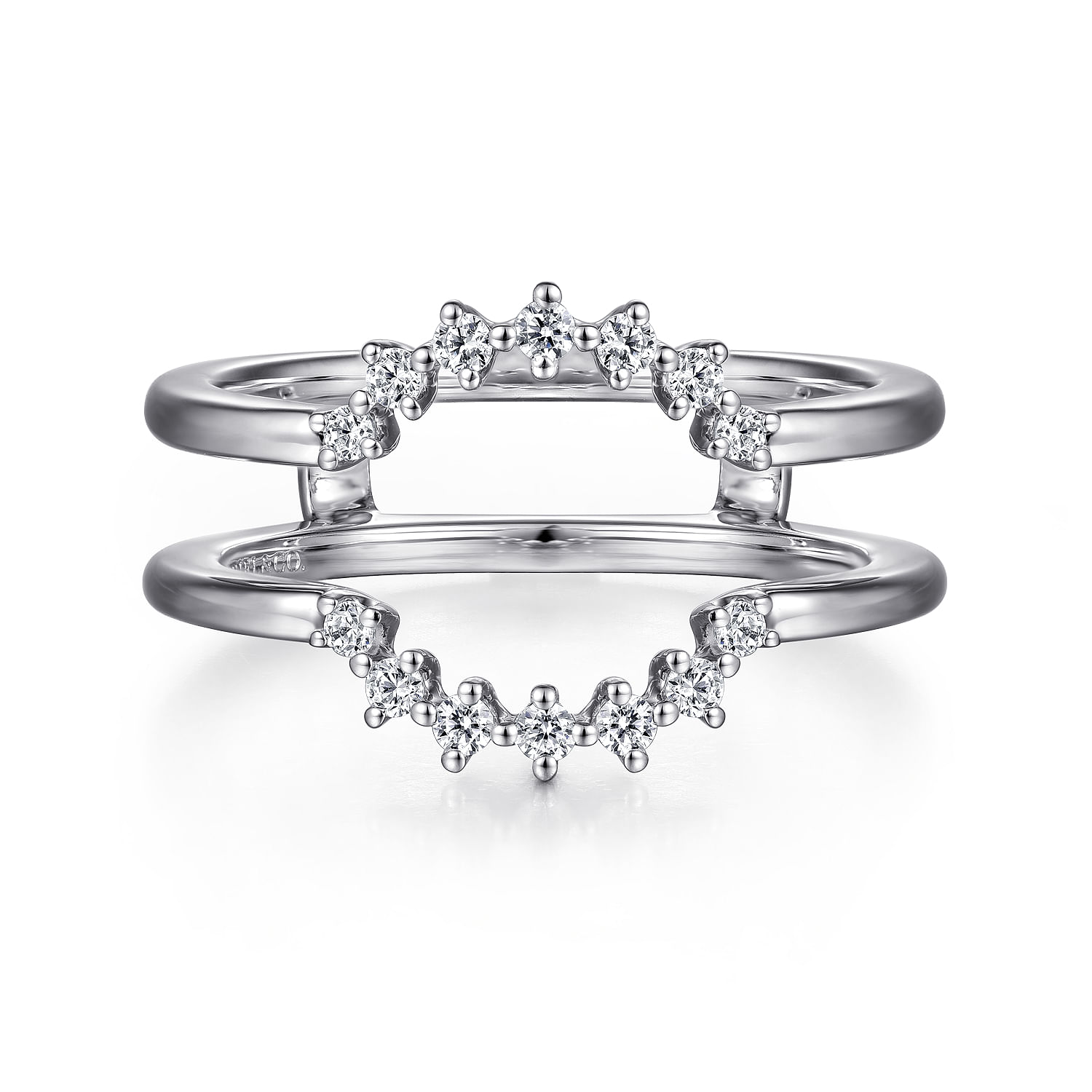 Leeza - 14K White Gold Halo Diamond Ring Enhancer