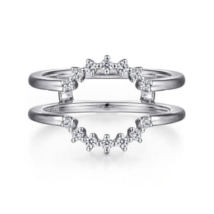 Leeza - 14K White Gold Halo Diamond Ring Enhancer