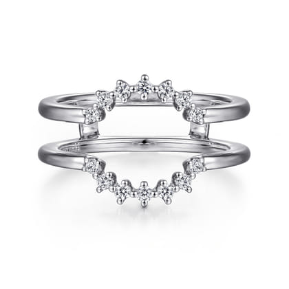 Leeza - 14K White Gold Halo Diamond Ring Enhancer