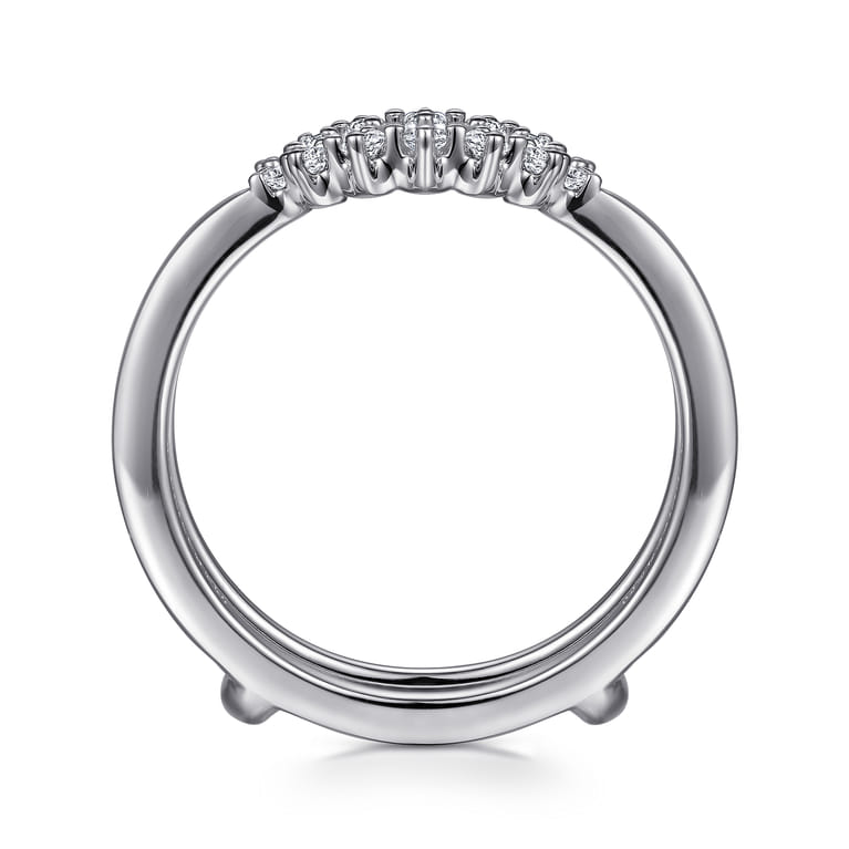 Enhancer Wedding Ring in 14k White Gold with Round Natural Diamond at Gabriel & Co. - Shot 2