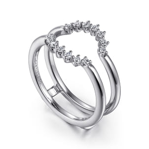Leeza - 14K White Gold Halo Diamond Ring Enhancer