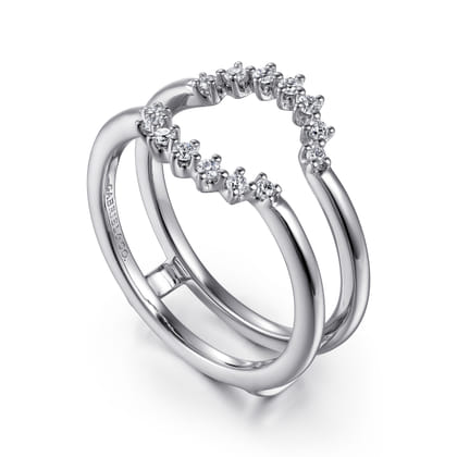 Leeza - 14K White Gold Halo Diamond Ring Enhancer