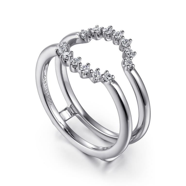 Enhancer Wedding Ring in 14k White Gold with Round Natural Diamond at Gabriel & Co. - Shot 3