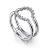 Enhancer Wedding Ring in 14k White Gold with Round Natural Diamond at Gabriel & Co.