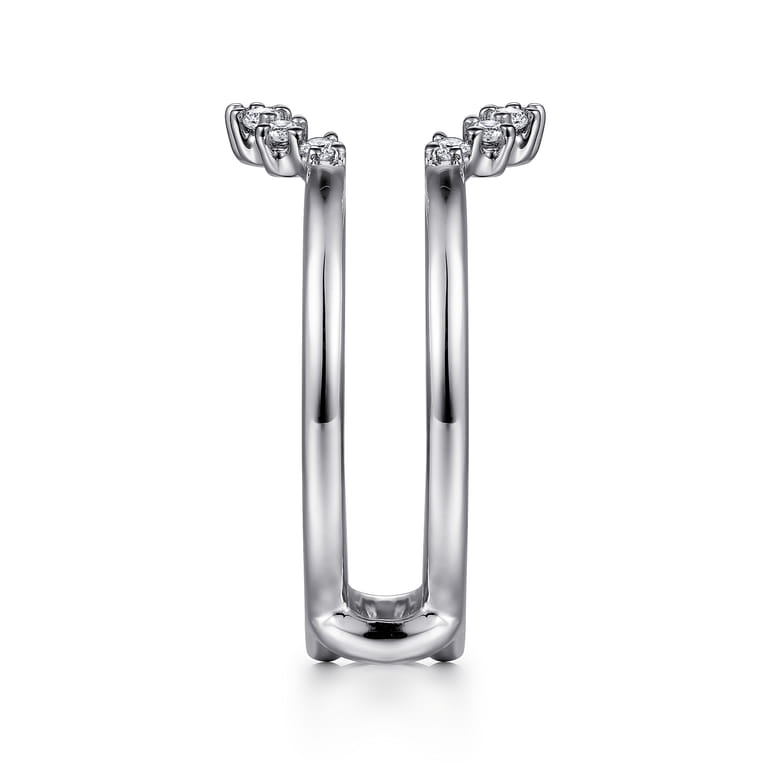 Enhancer Wedding Ring in 14k White Gold with Round Natural Diamond at Gabriel & Co. - Shot 4