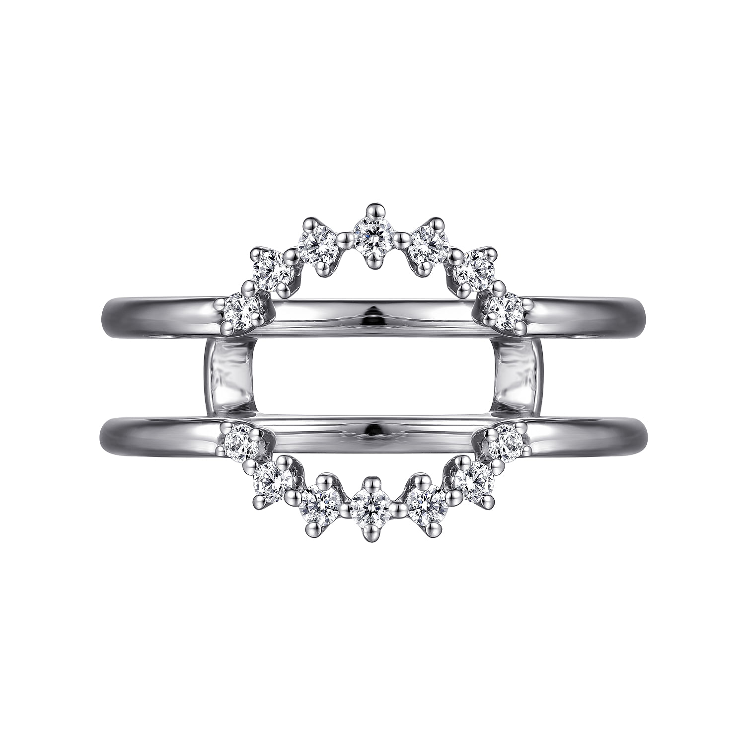 Leeza - 14K White Gold Halo Diamond Ring Enhancer