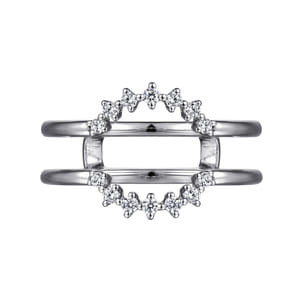 Leeza - 14K White Gold Halo Diamond Ring Enhancer