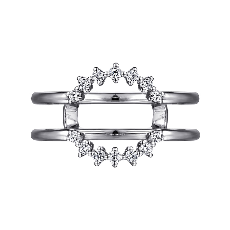 Leeza - 14K White Gold Halo Diamond Ring Enhancer