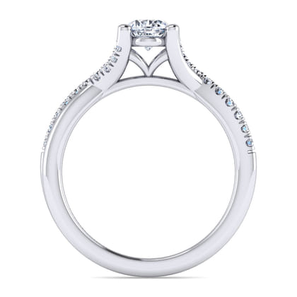 Leigh - 14K White Gold Oval Diamond Engagement Ring