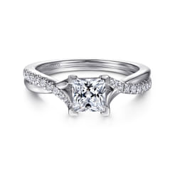 Leigh - 14K White Gold Princess Cut Diamond Engagement Ring