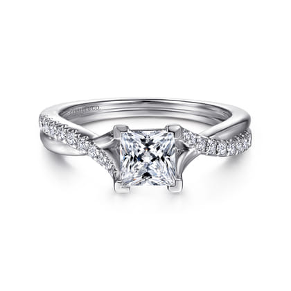 Leigh - 14K White Gold Princess Cut Diamond Engagement Ring