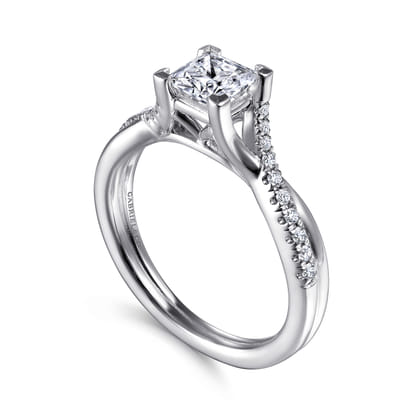 Leigh - 14K White Gold Princess Cut Diamond Engagement Ring