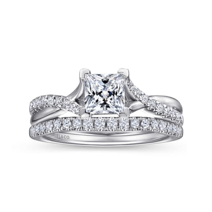 Leigh - 14K White Gold Princess Cut Diamond Engagement Ring