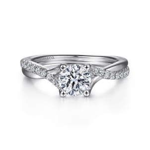 Leigh - 14K White Gold Round Diamond Engagement Ring