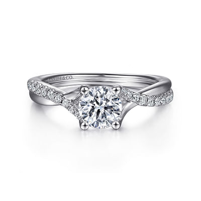 Leigh - 14K White Gold Round Diamond Engagement Ring