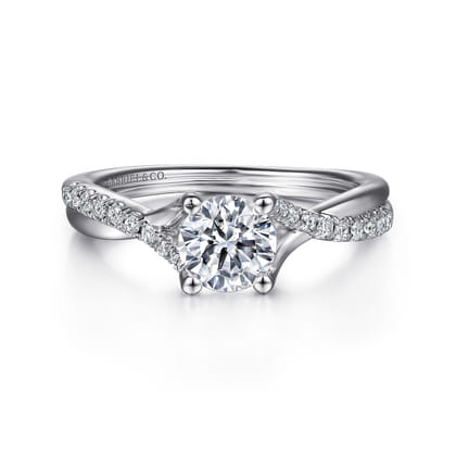 Leigh - 14K White Gold Round Diamond Engagement Ring
