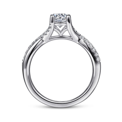 Leigh - 14K White Gold Round Diamond Engagement Ring
