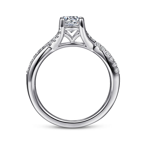 Leigh - 14K White Gold Round Diamond Engagement Ring - 0.14 ct - Shot 2
