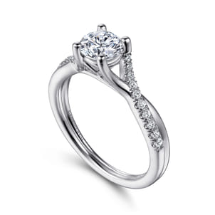 Leigh - 14K White Gold Round Diamond Engagement Ring