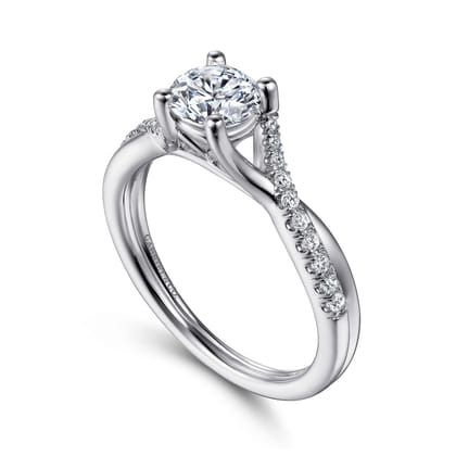 Leigh - 14K White Gold Round Diamond Engagement Ring