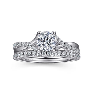 Leigh - 14K White Gold Round Diamond Engagement Ring