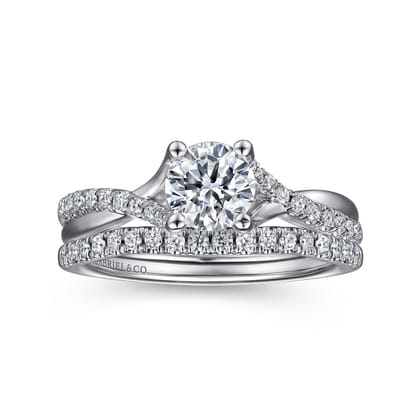 Leigh - 14K White Gold Round Diamond Engagement Ring