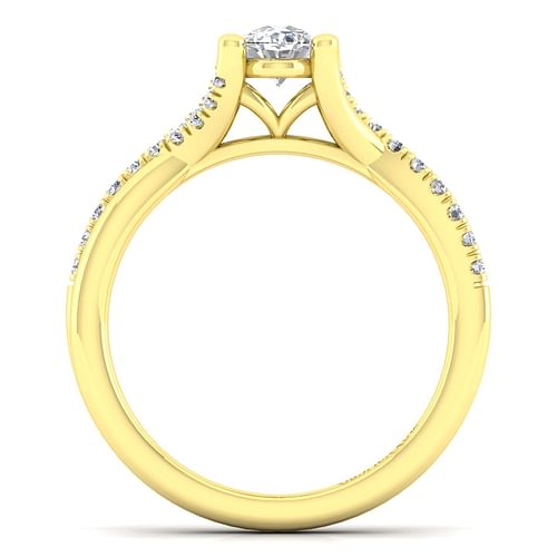 Leigh - 14K Yellow Gold Oval Diamond Engagement Ring - 0.15 ct - Shot 2