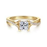 Leigh - 14K Yellow Gold Princess Cut Diamond Engagement Ring