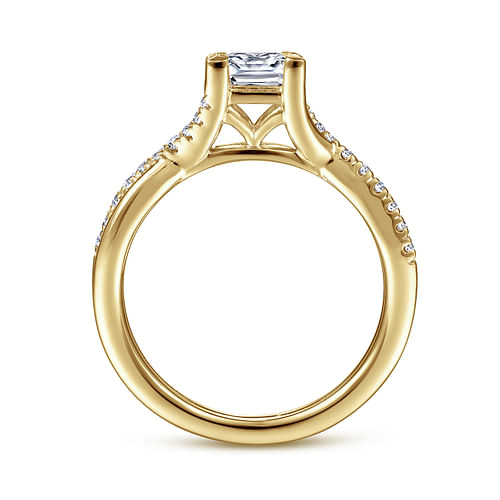 Leigh - 14K Yellow Gold Princess Cut Diamond Engagement Ring - 0.15 ct - Shot 2
