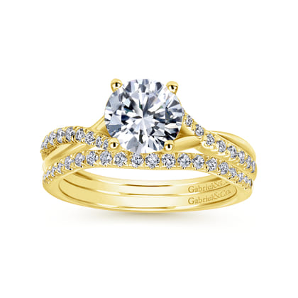 Leigh - 14K Yellow Gold Round Diamond Engagement Ring