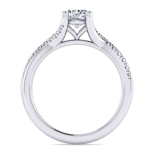 Leigh - Platinum Round Diamond Twisted Shank Engagement Ring - 0.14 ct - Shot 2